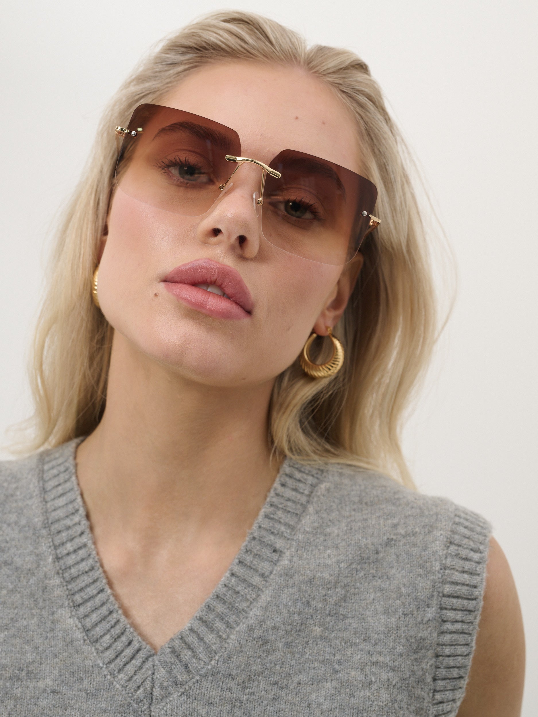 Milan Rimless Square Sunglasses