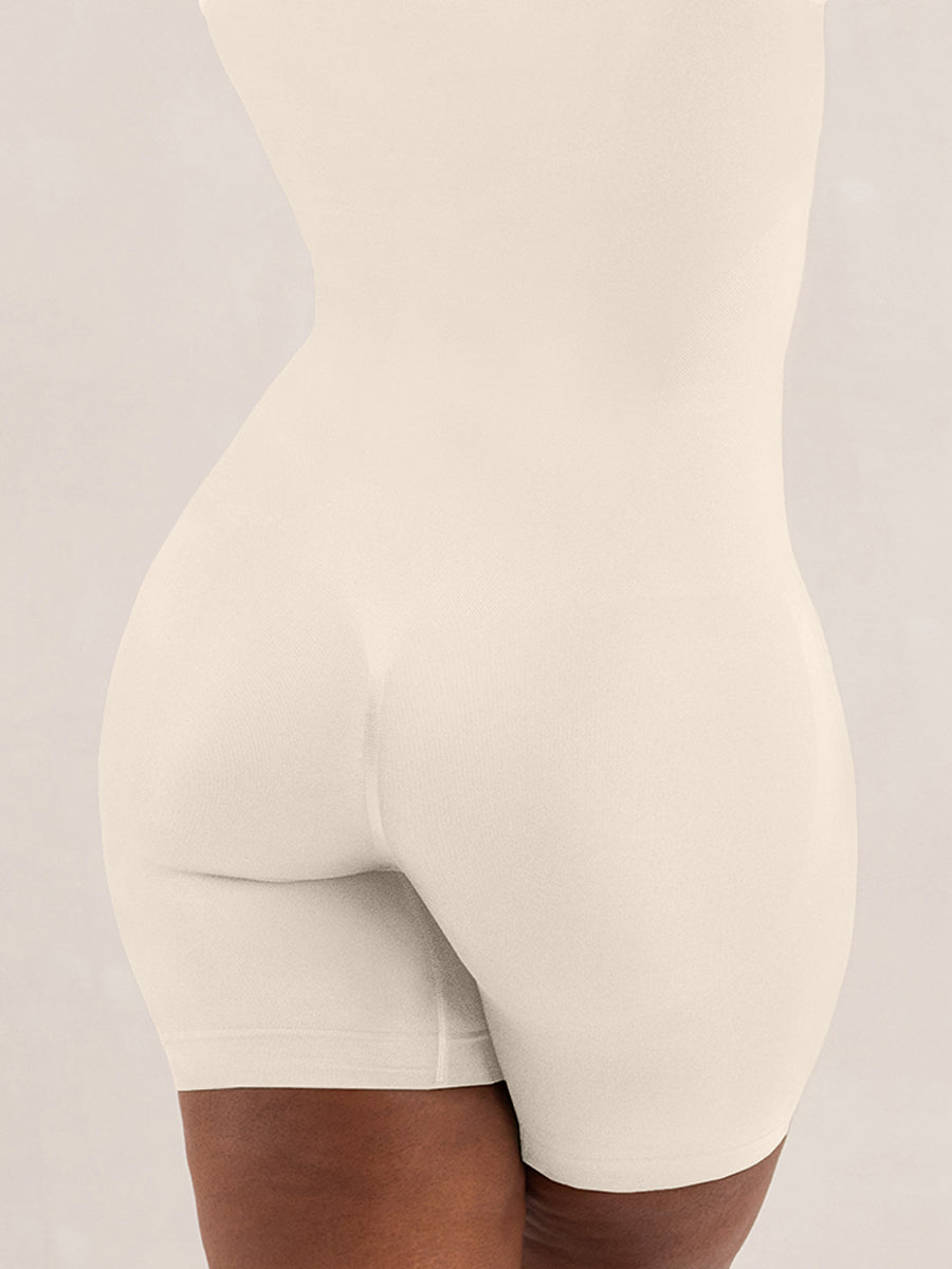 Adjustable Strap Mid-Thigh Shaping Bodysuit