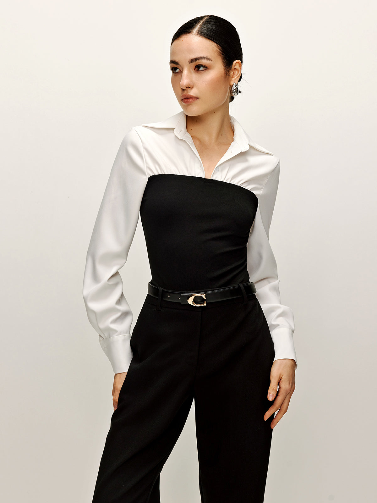 Structured Two-Tone Shirt