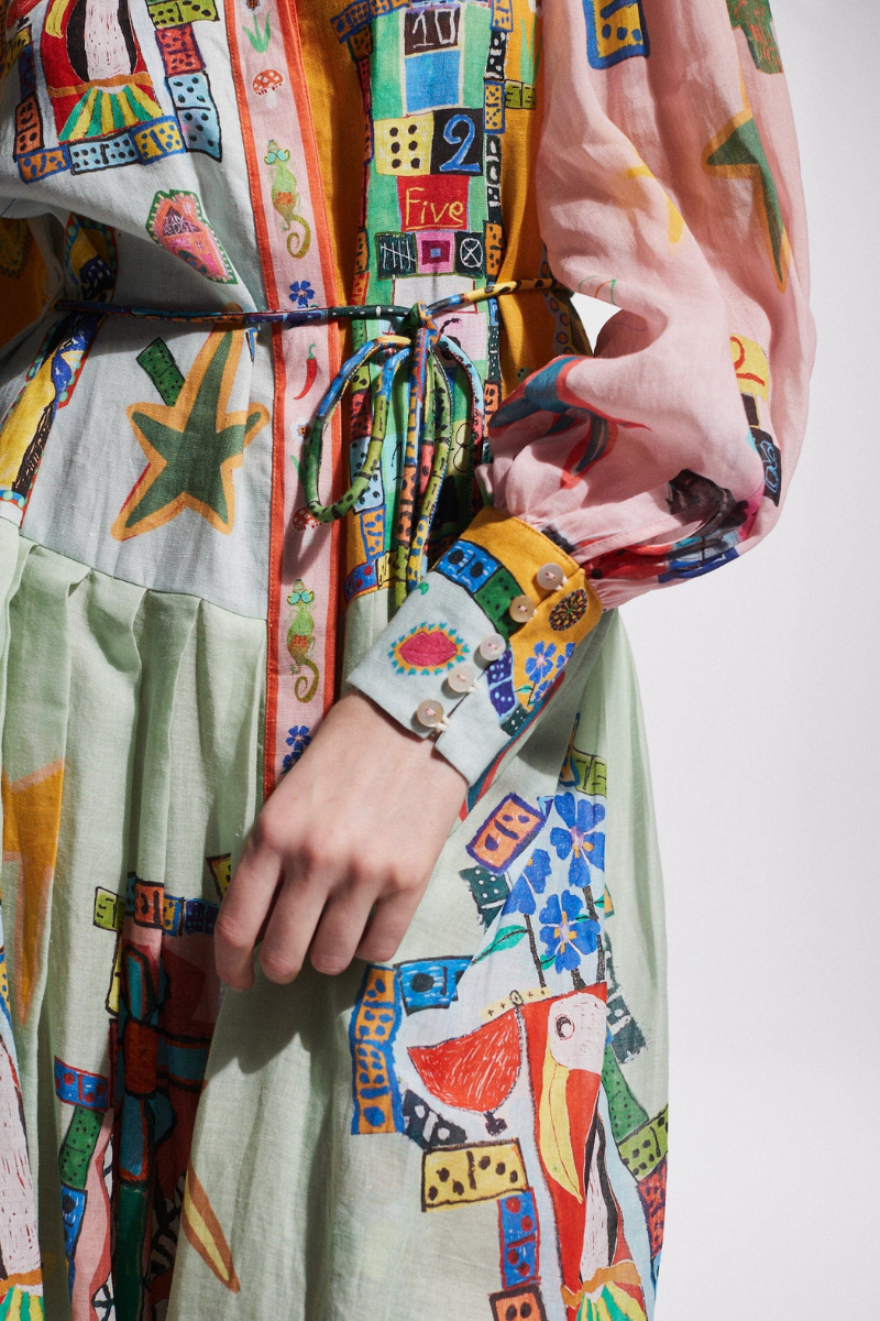 Melisande Artistic Print Maxi Dress