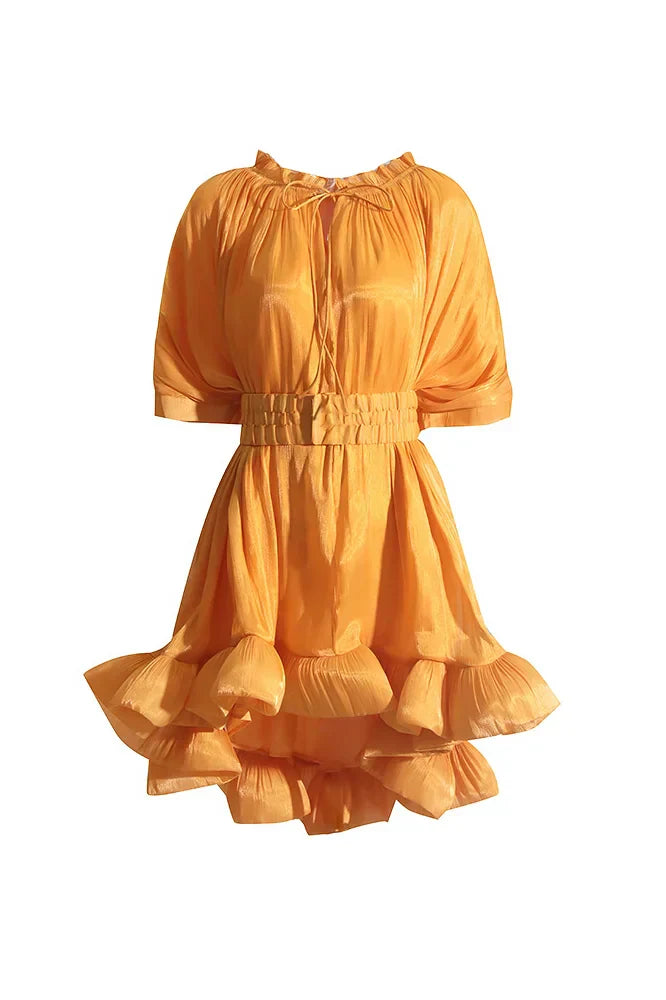Annika High-Low Ruffle Mini Dress