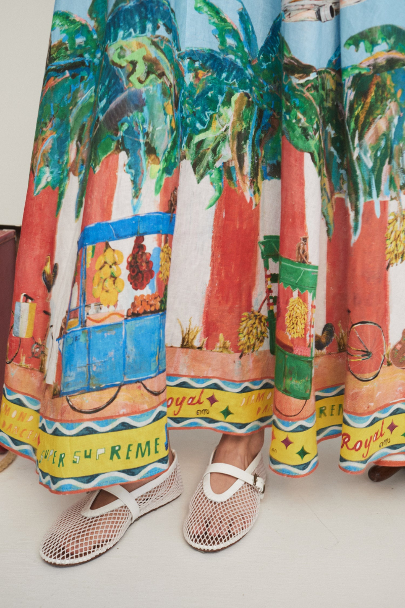 Sabine Artistic Print Maxi Dress