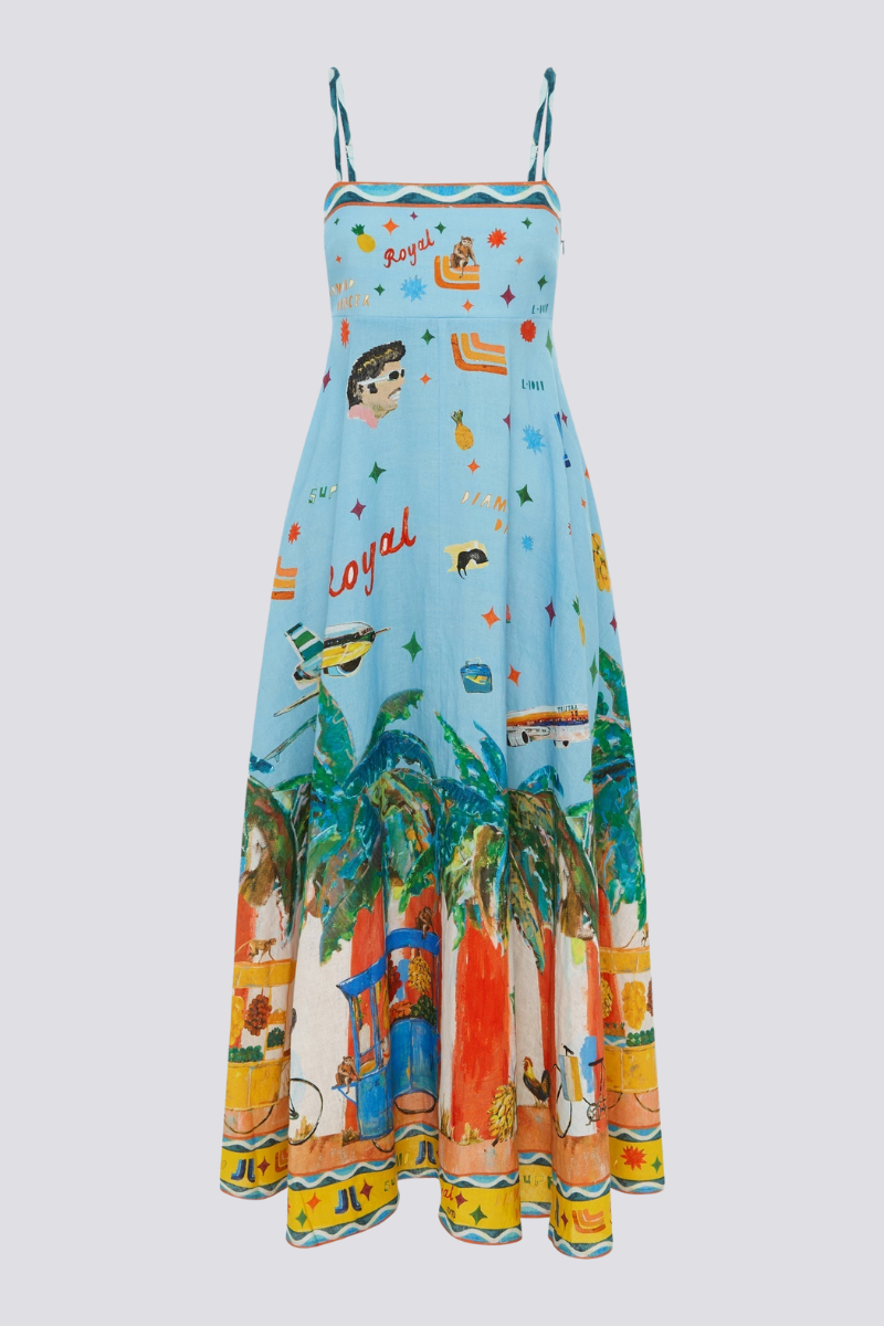 Sabine Artistic Print Maxi Dress