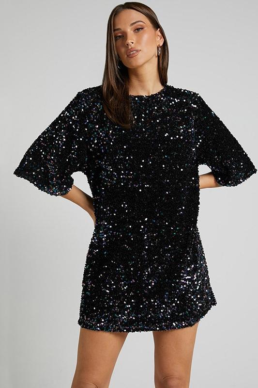 Melisande Sequin Backless Mini Dress