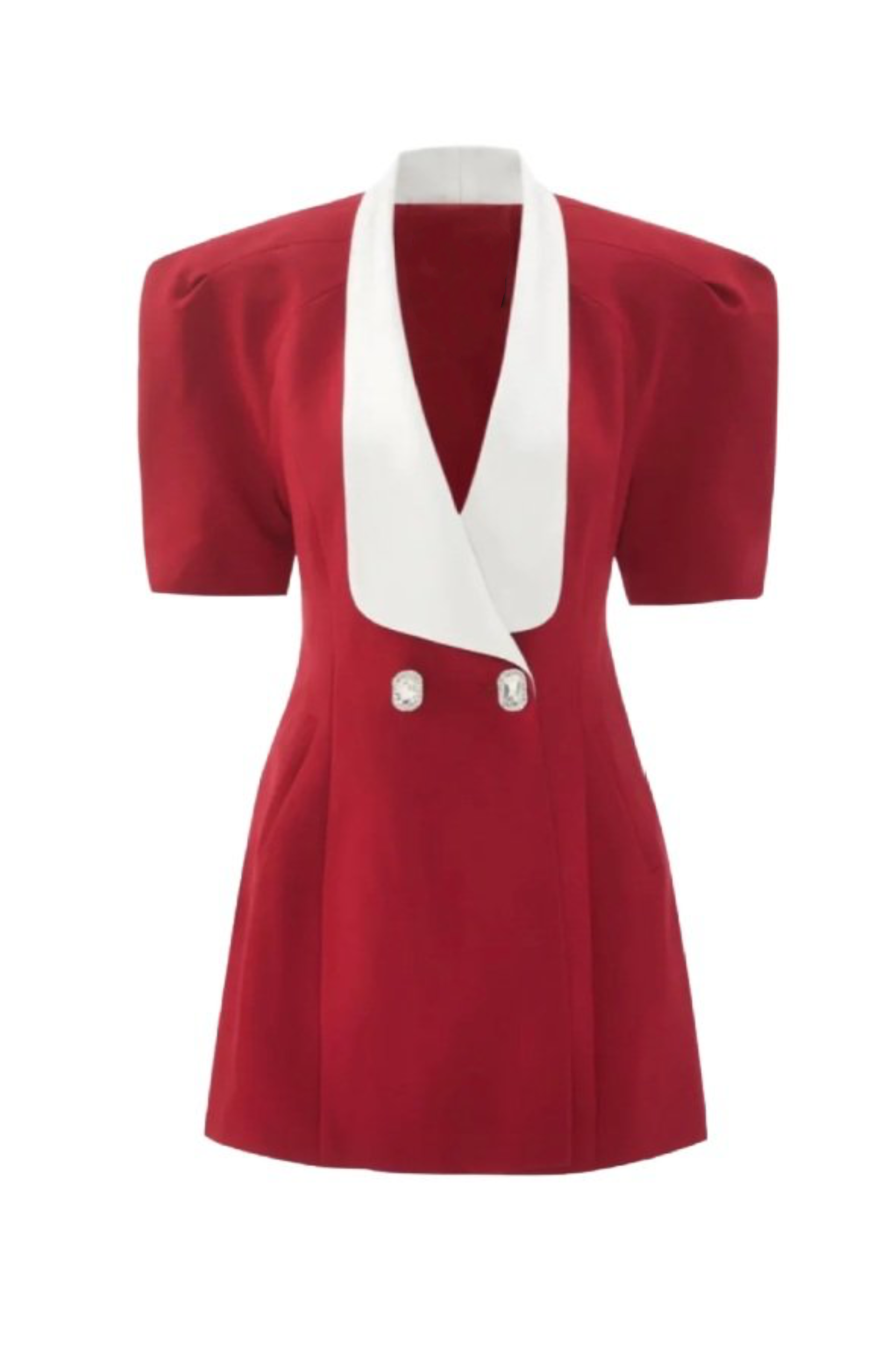 Estrella Contrast-Collar Mini Dress