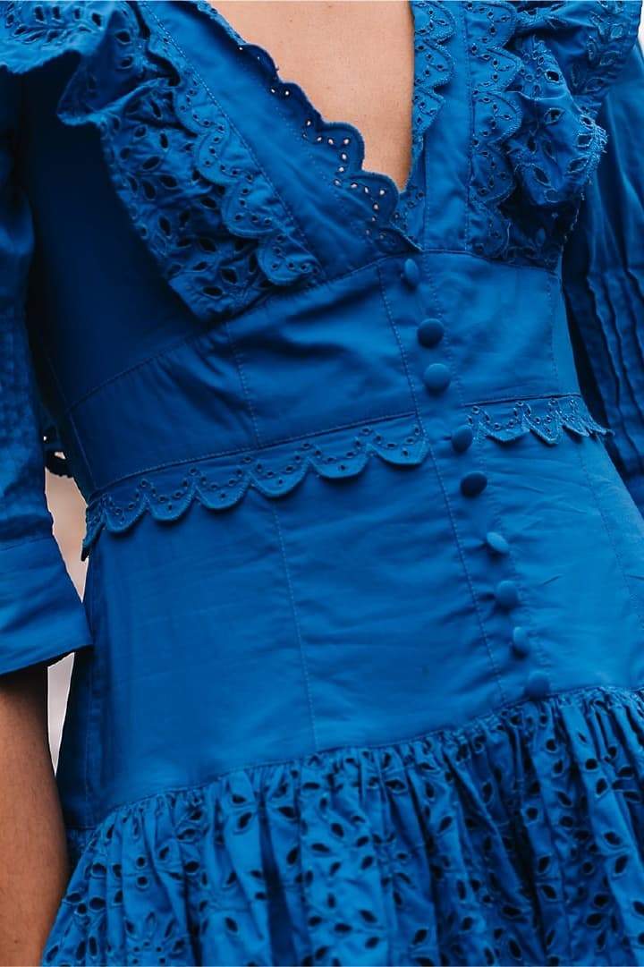 Selma Ruffle-Eyelet Mini Dress