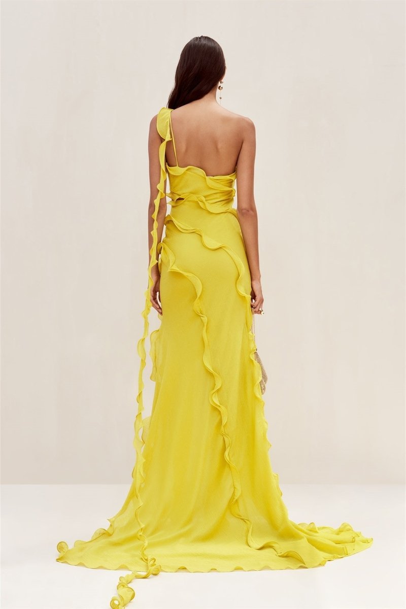 Emilienne Ruffled One-Shoulder Maxi Dress