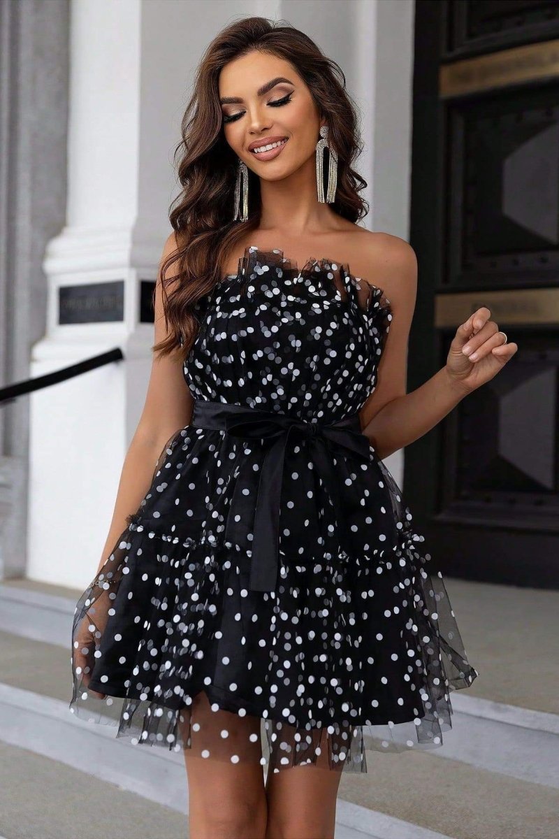 Yasmina Polka Dot Tulle Mini Dress