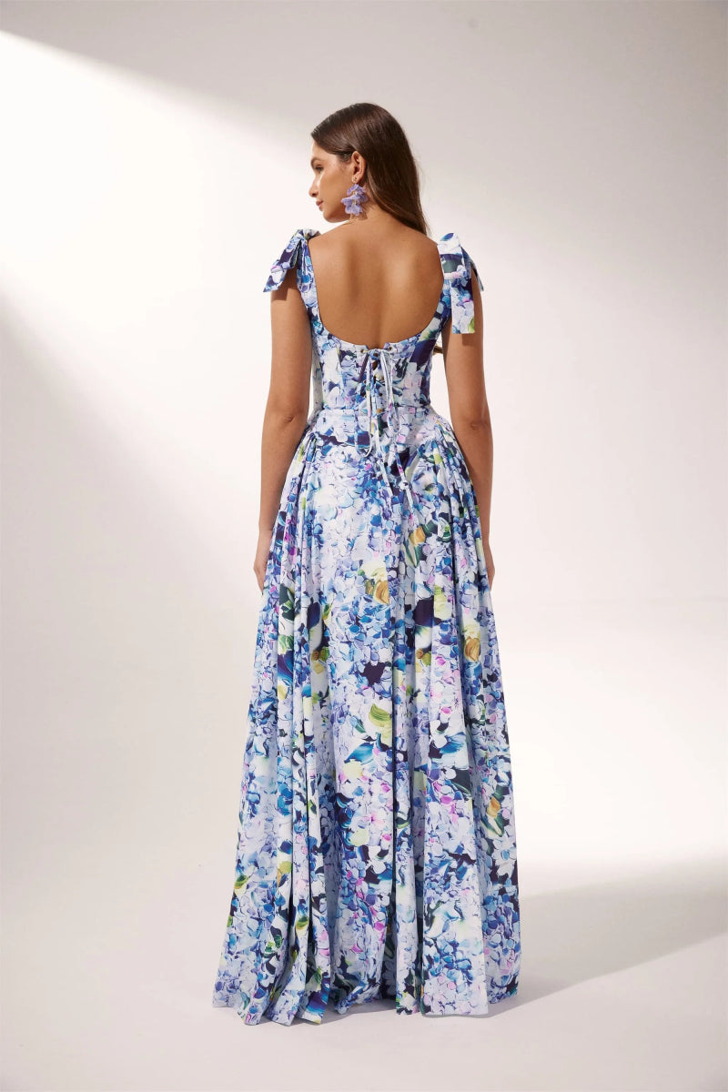 Liliane Floral Bow-Tie Maxi Dress