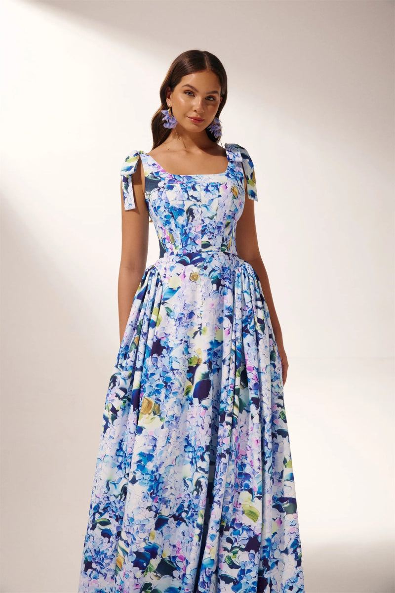 Liliane Floral Bow-Tie Maxi Dress