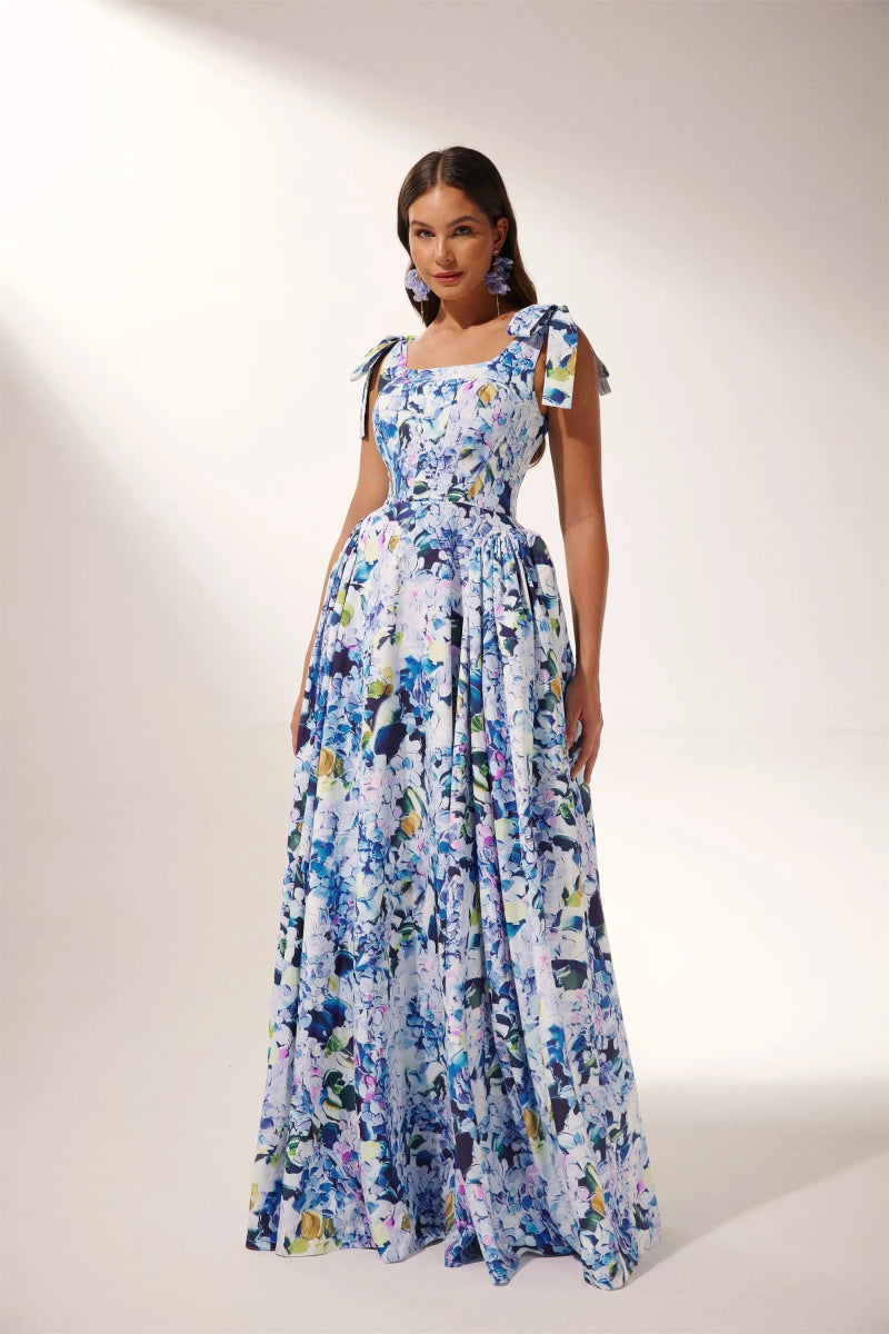 Liliane Floral Bow-Tie Maxi Dress