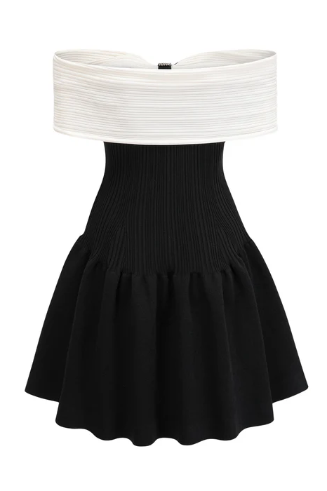 Solene Off-Shoulder Bow Mini Dress