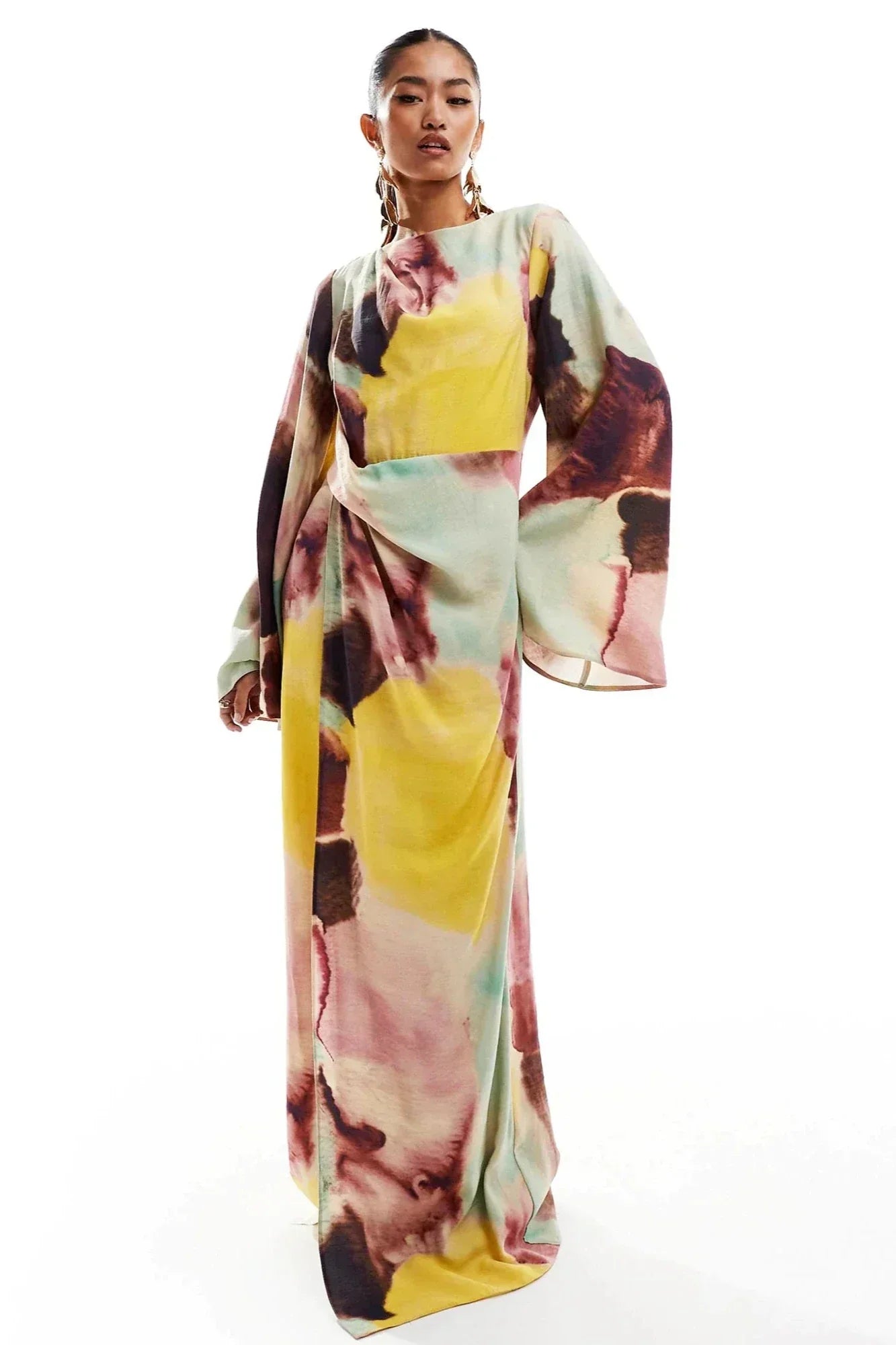 Bellerose Watercolor Draped Maxi Dress