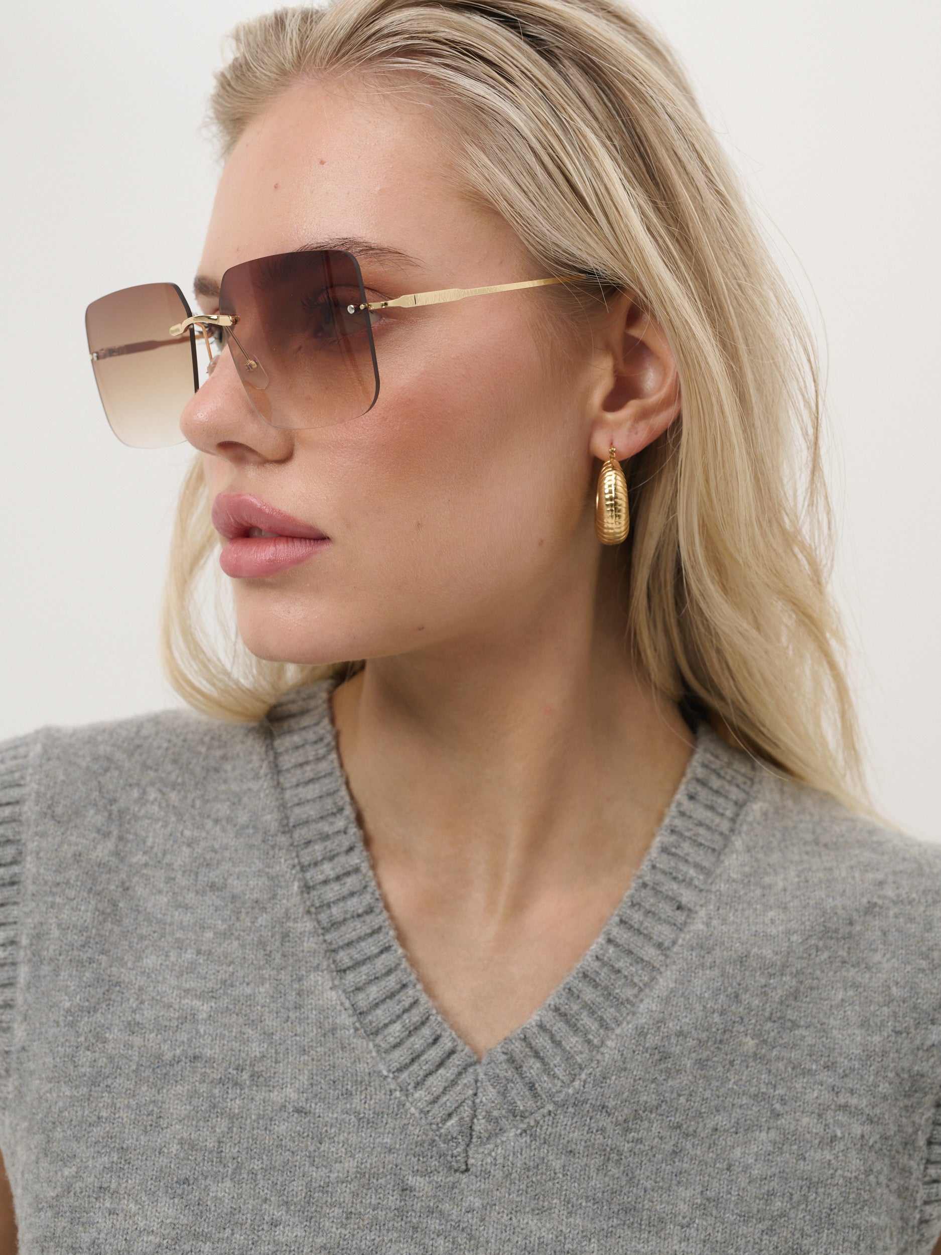 Milan Rimless Square Sunglasses