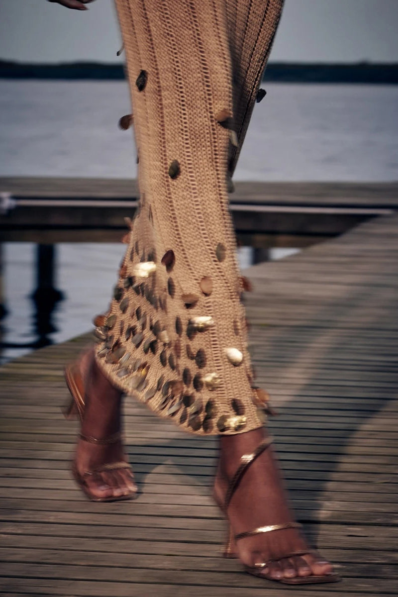 Fleur Embellished Crochet Maxi Dress