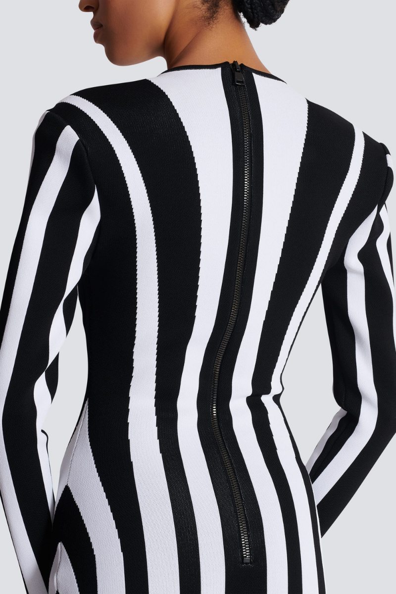 Viviana Long-Sleeve Striped Knit Mini Dress
