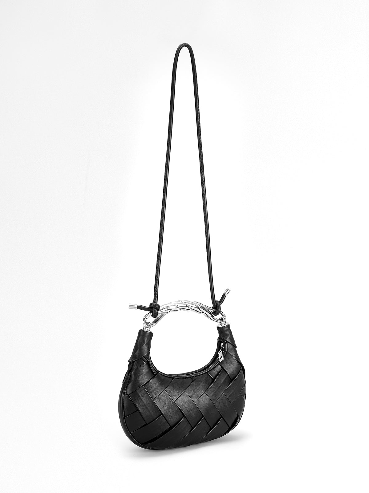 Selene Woven Crescent Bag