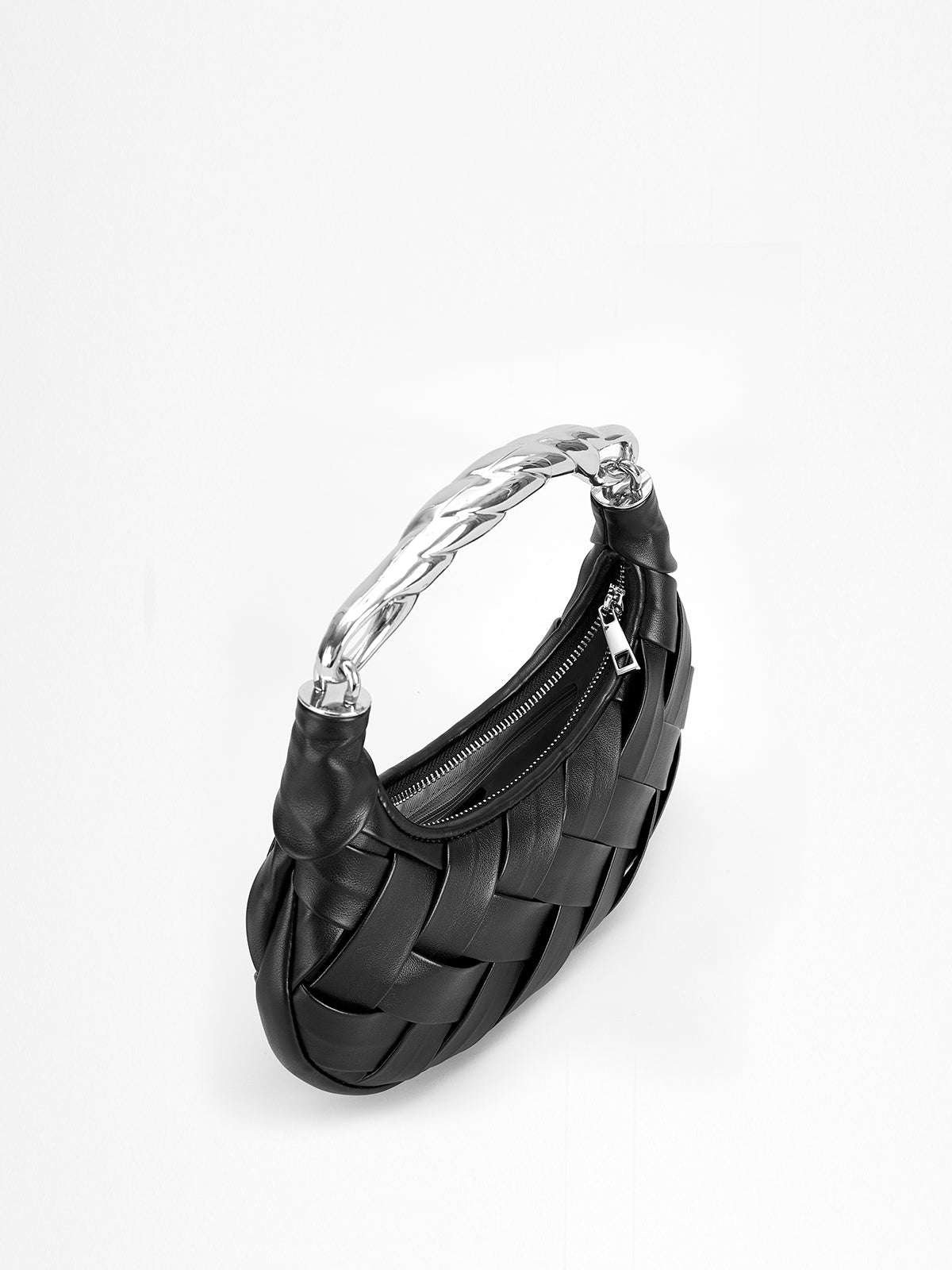 Selene Woven Crescent Bag