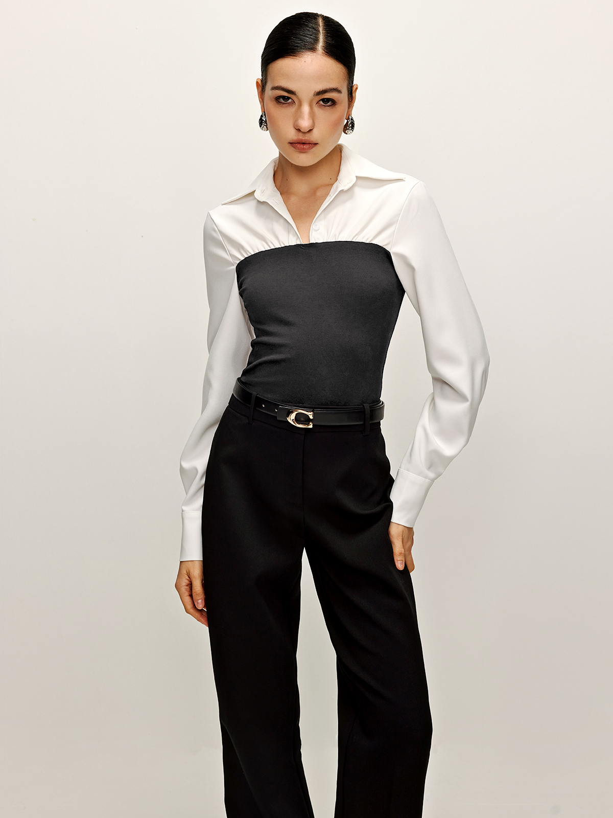 Structured Two-Tone Shirt