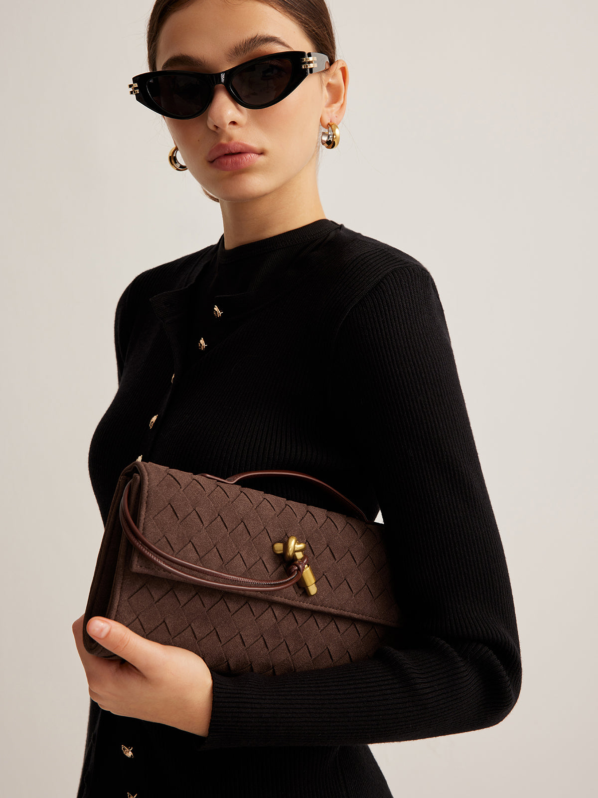 Noémie Suede Clutch Bag