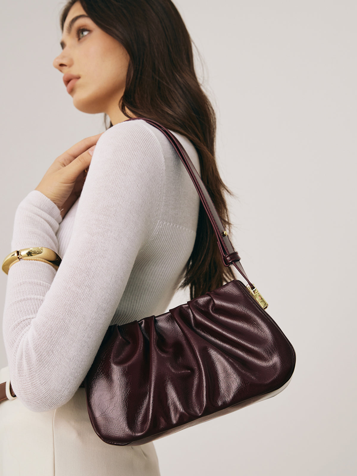 Celeste Retro Pleated Shoulder Bag