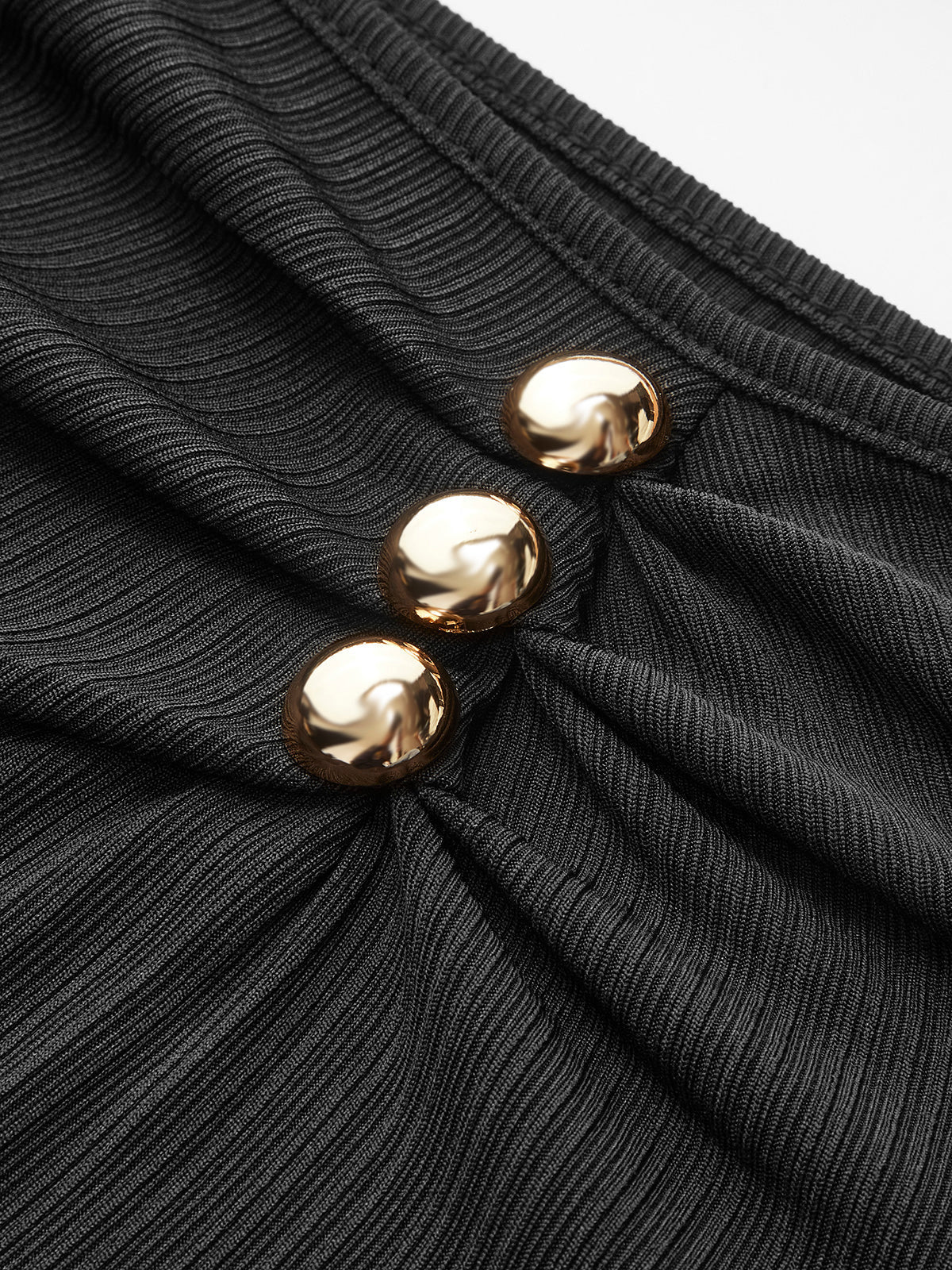 Ribbed Metal Detail Blouse