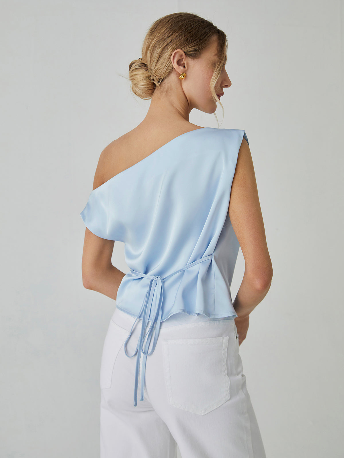 Asymmetrical Satin Blouse