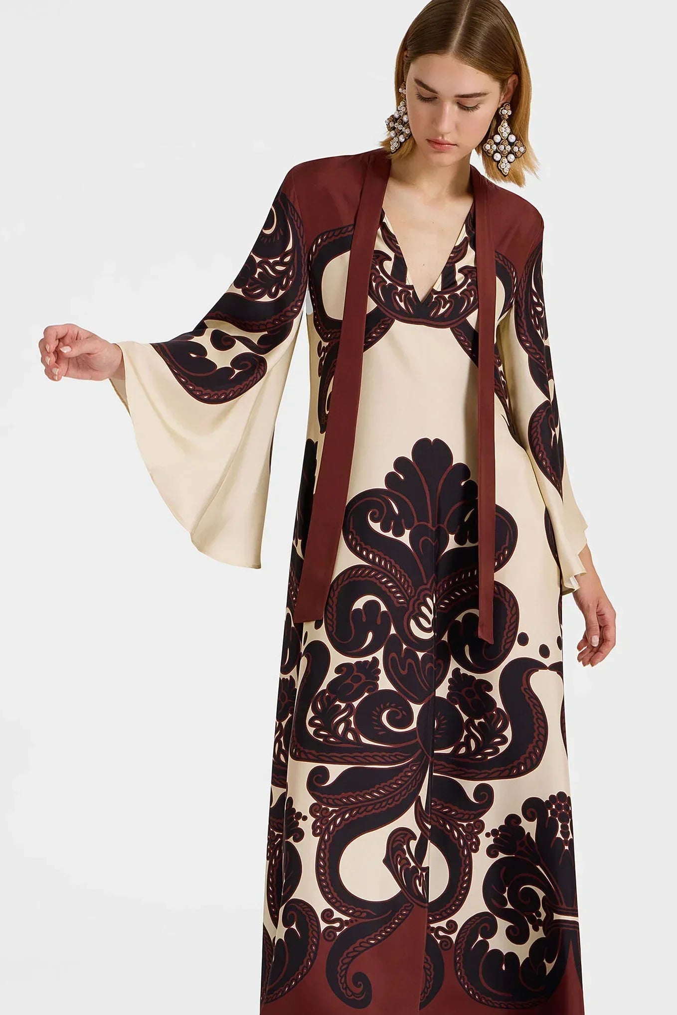 Nicolette Baroque Print Maxi Dress