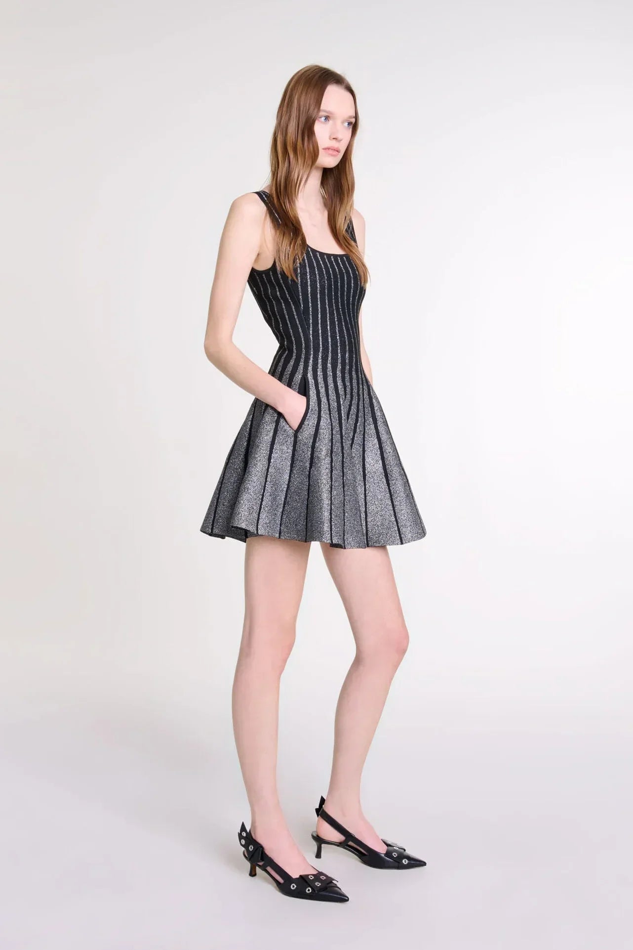 Fiorella Glitter Striped Mini Dress