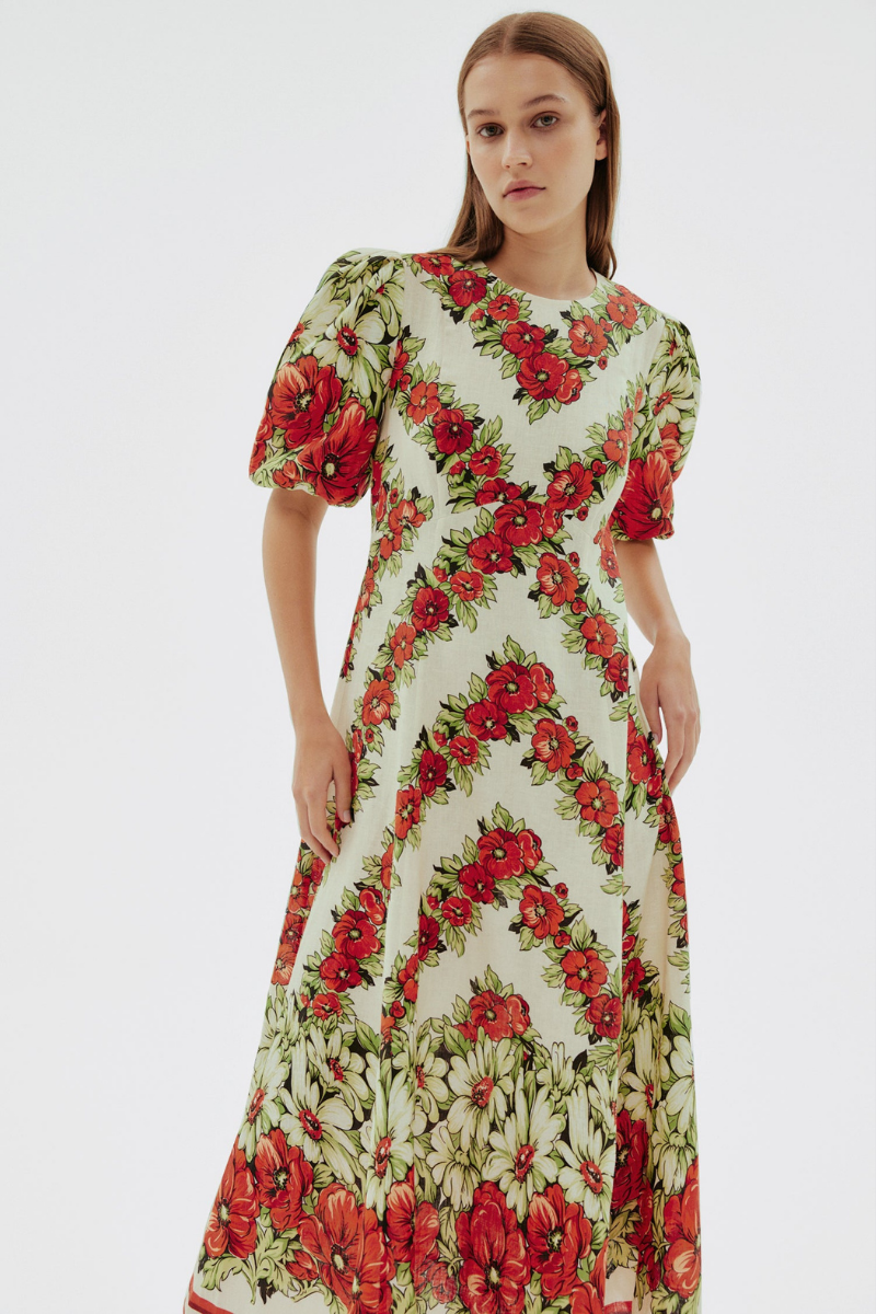 Seraphine Floral Puff Sleeve Maxi Dress