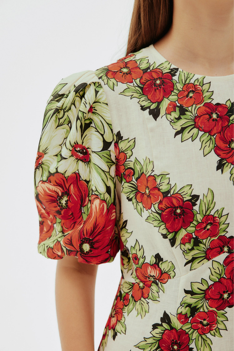 Seraphine Floral Puff Sleeve Maxi Dress