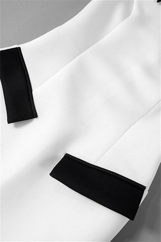 Rosalina Contrast-Collar Mini Dress