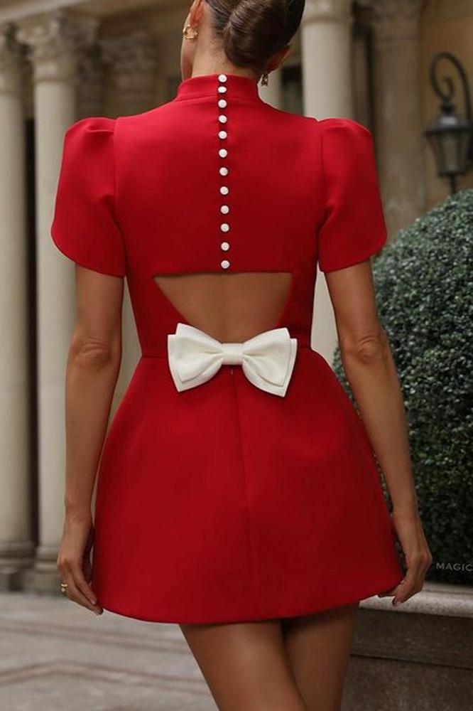 Marcheline Bow-Back Mini Dress