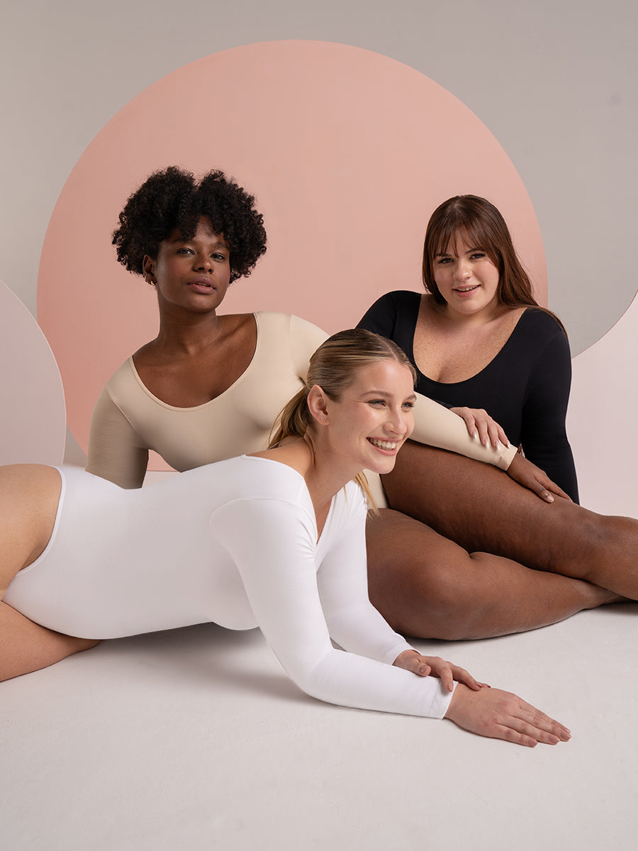 Long Sleeve Sculpting Bodysuit with Scoop Neck
