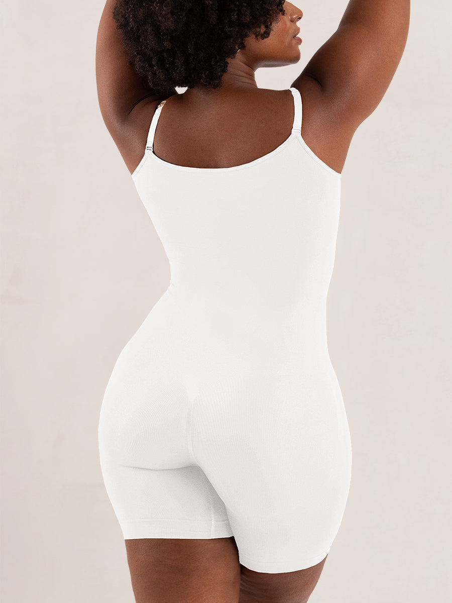 Adjustable Strap Mid-Thigh Shaping Bodysuit
