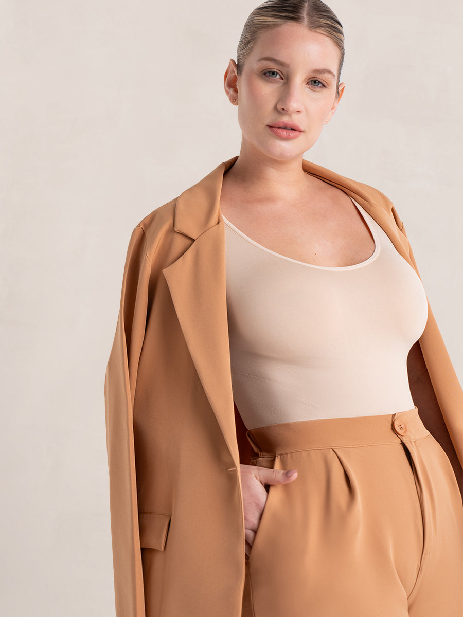 Short Sleeve Sculpting Bodysuit with Adjustable Gusset