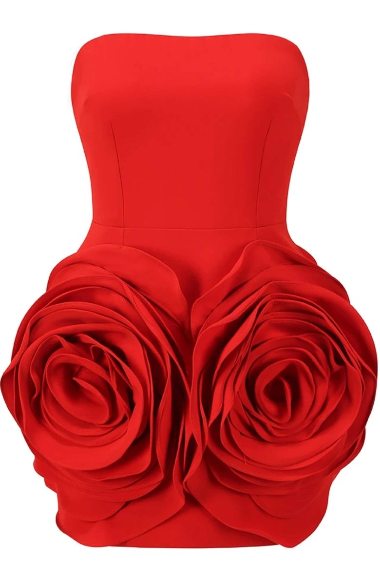 Renata Strapless Rose Mini Dress