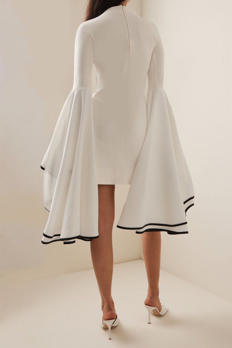 Sybilla Contrast-Ruffle Sleeve Mini Dress