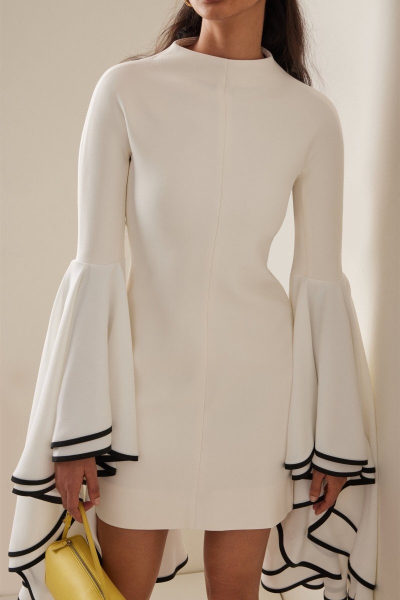 Sybilla Contrast-Ruffle Sleeve Mini Dress