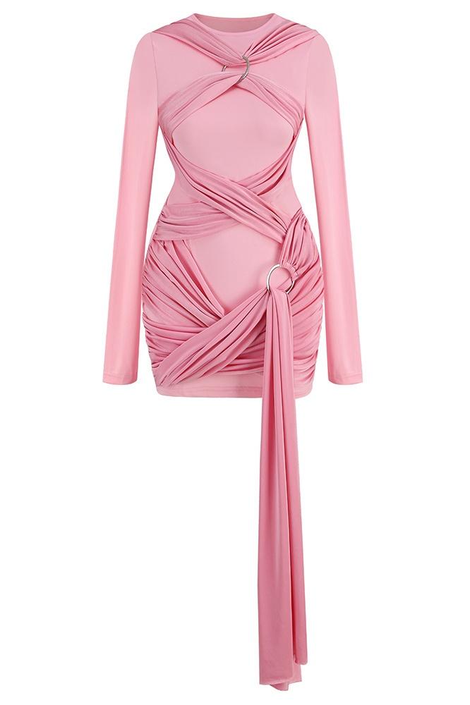 Elisaveta Draped Cutout Mini Dress